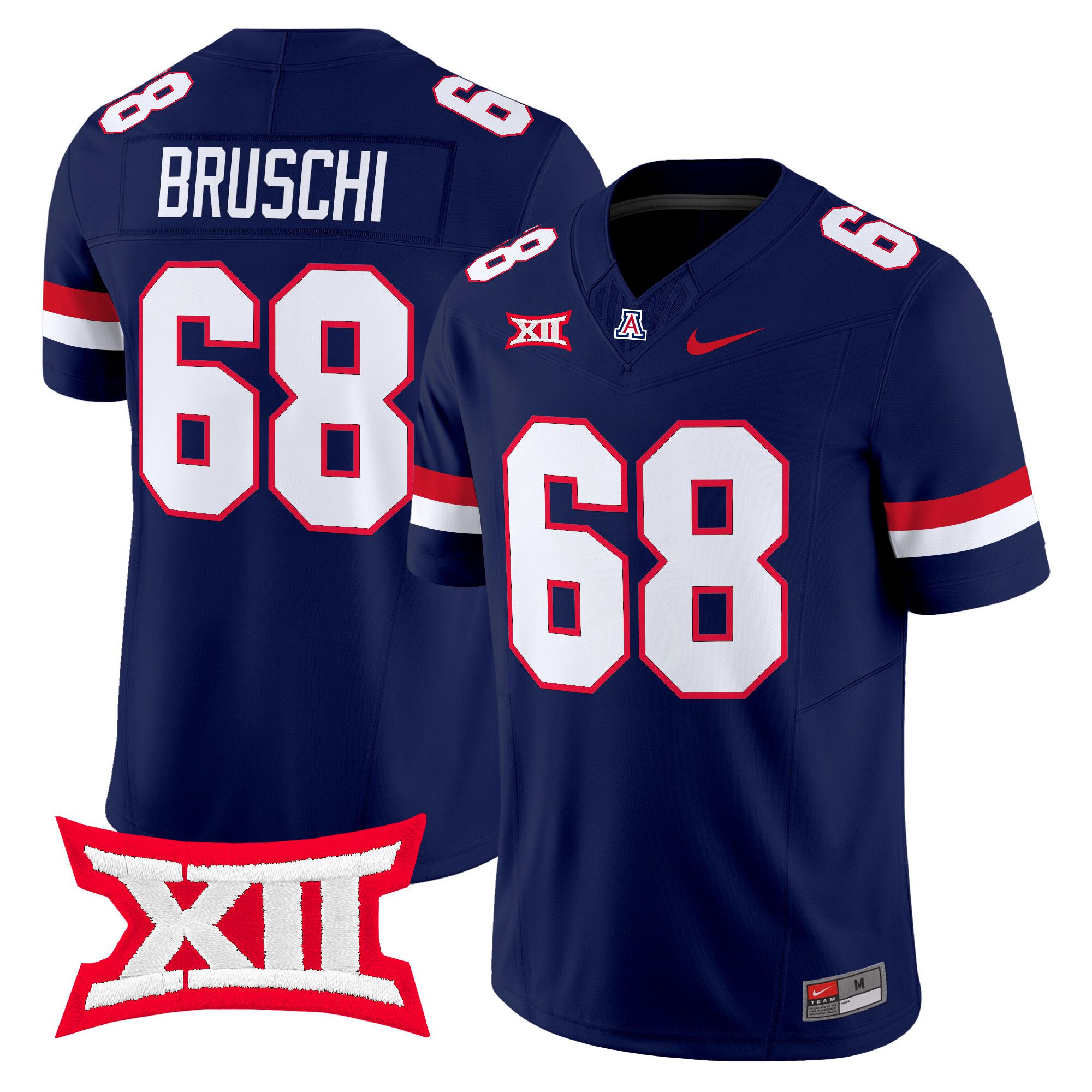 Men Arizona Wildcats #68 Bruschi Blue Nike 2024 Vapor Limited NCAA Jersey style 1